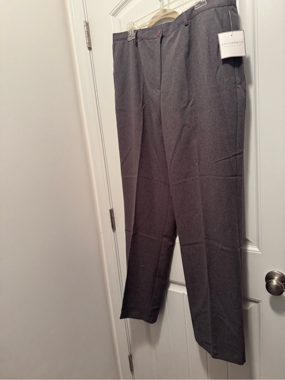 Sag Harbor Women’s Size 14 Charcoal Gray Straight Leg Dress Pants NWT